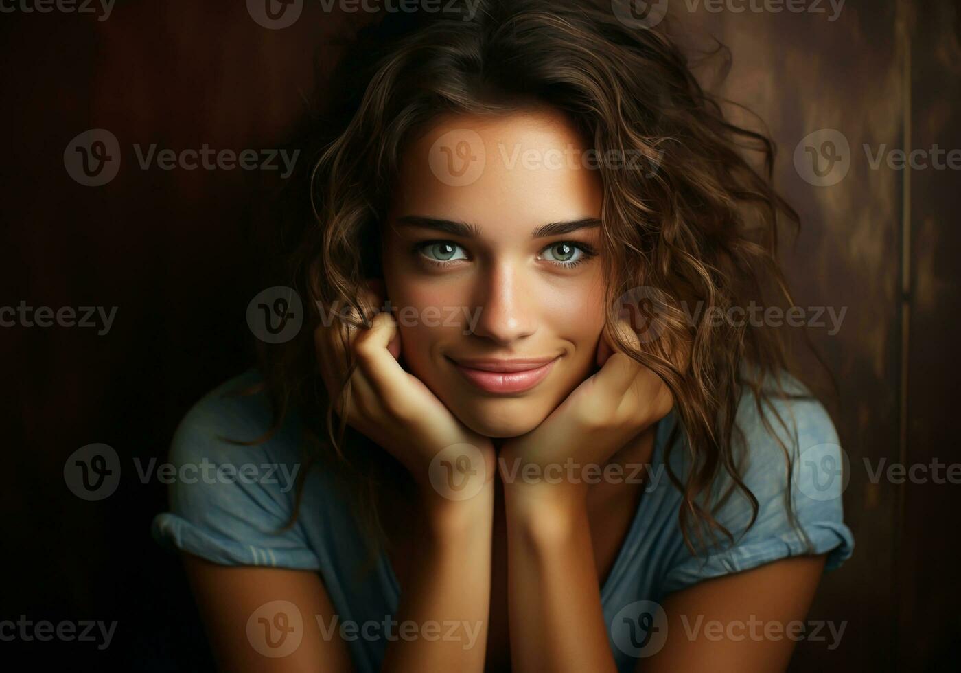 Portrait of woman with captivating elegance style. AI generative photo