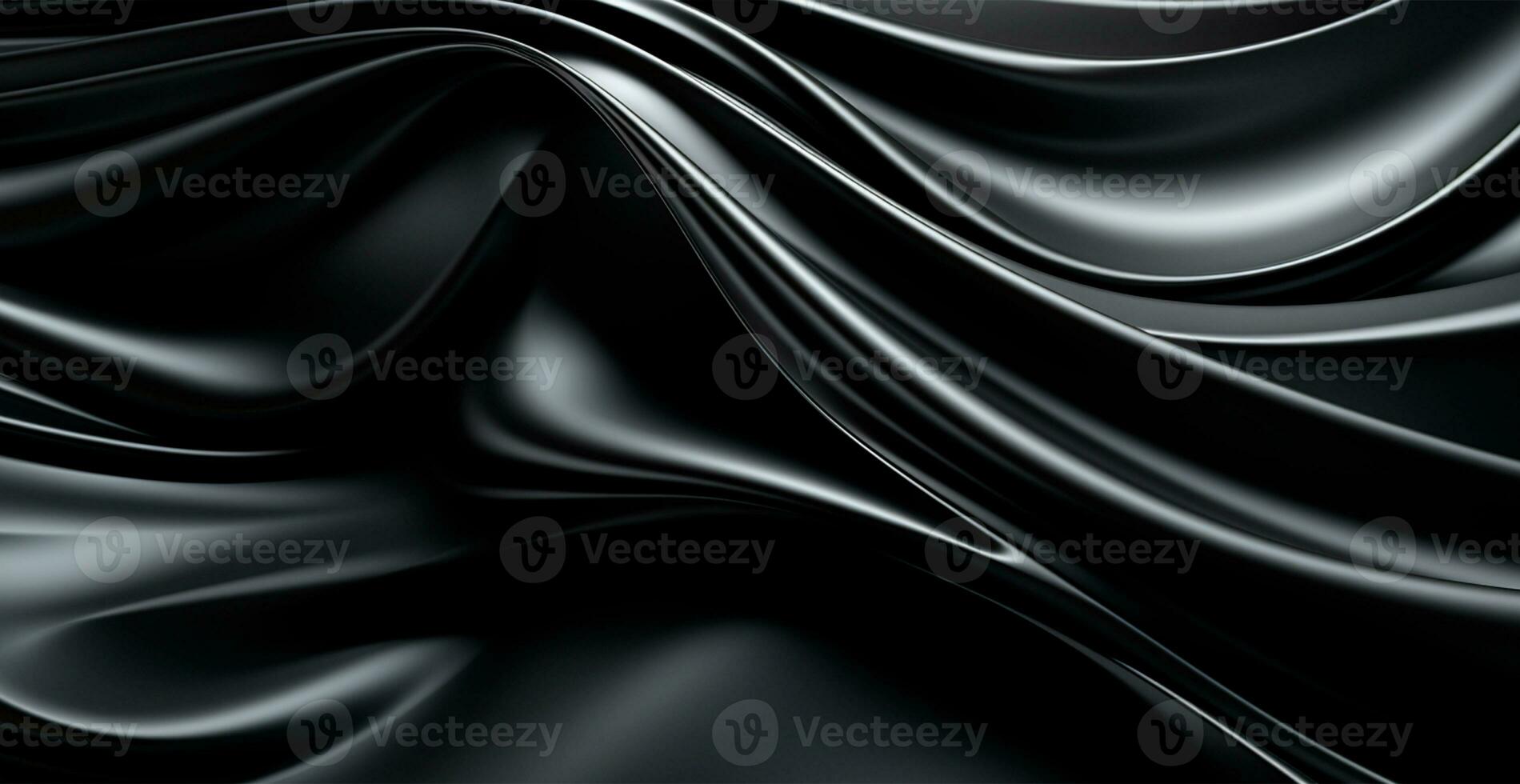 Abstract black white background, wavy lines lighting - AI generated image photo