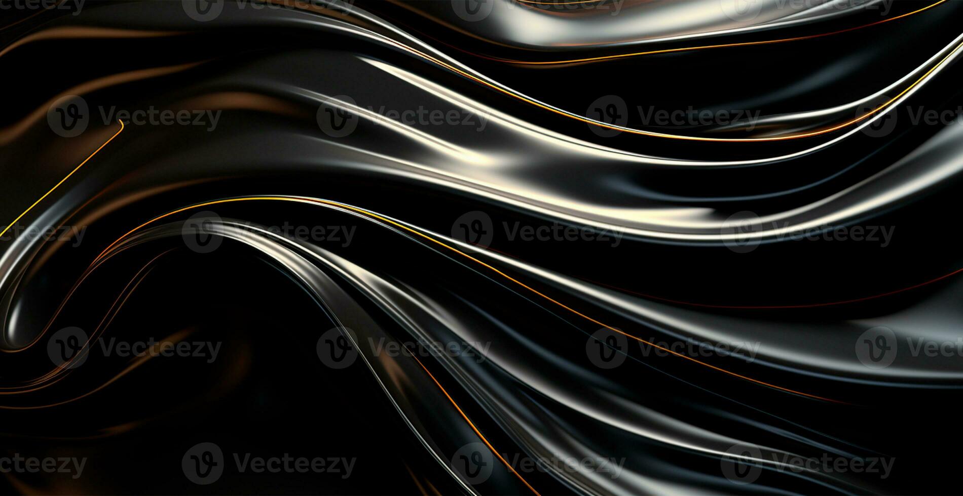 Abstract black white background, wavy lines lighting - AI generated image photo