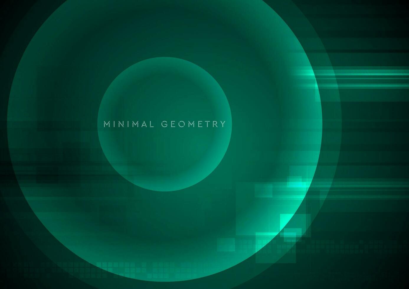 Dark green abstract tech geometric background vector