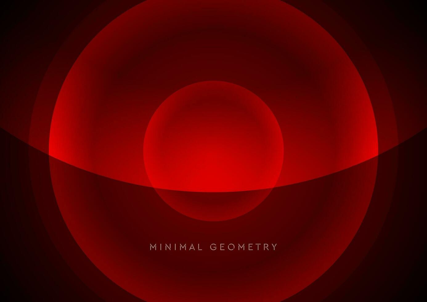 Bright red tech abstract futuristic background with glowing circles vector