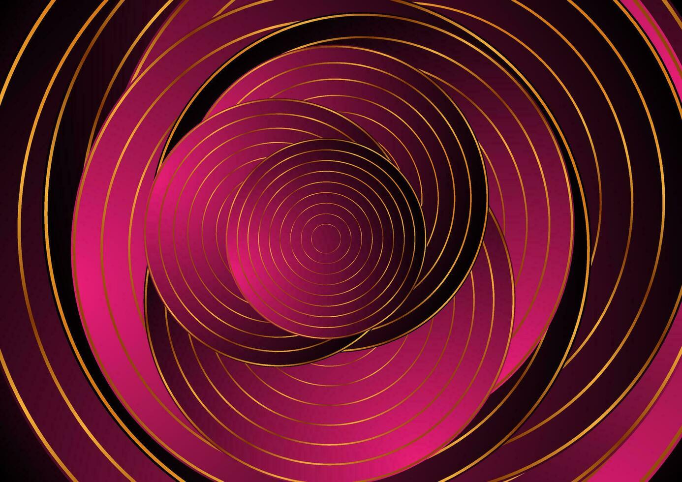 Luxury golden geometric abstract background with circles vector