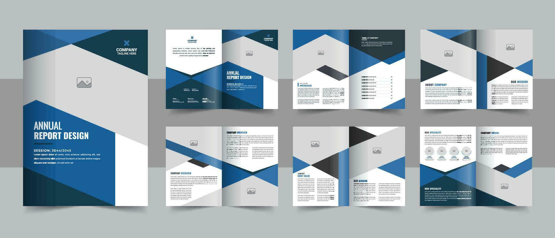 plantilla de folleto de informe anual de negocios o diseño de diseño de folleto corporativo y perfil de empresa vector