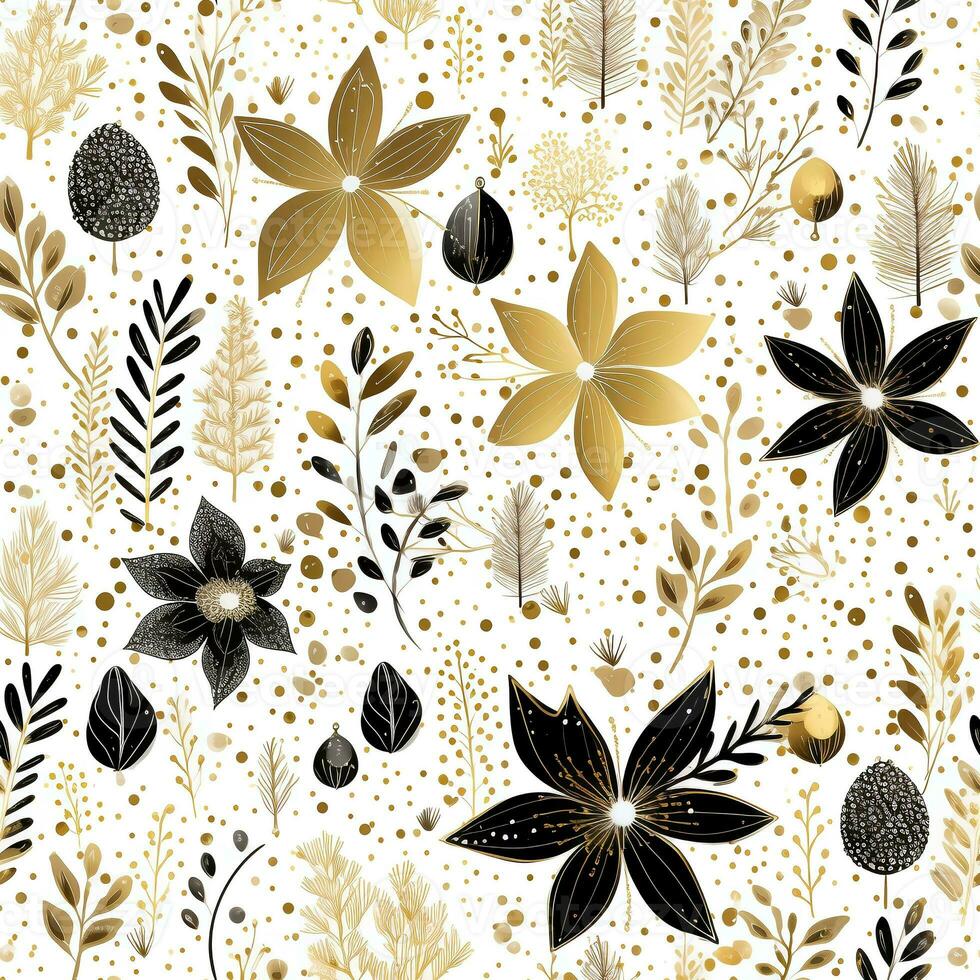 Luxury Christmas patterns. Digital Paper. AI Generated. photo