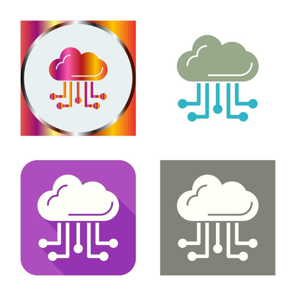 icono de vector de computación en la nube