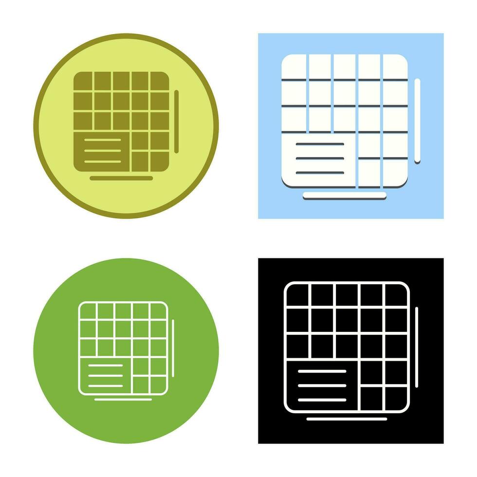 Table Data Vector Icon