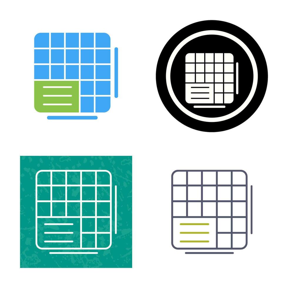 Table Data Vector Icon