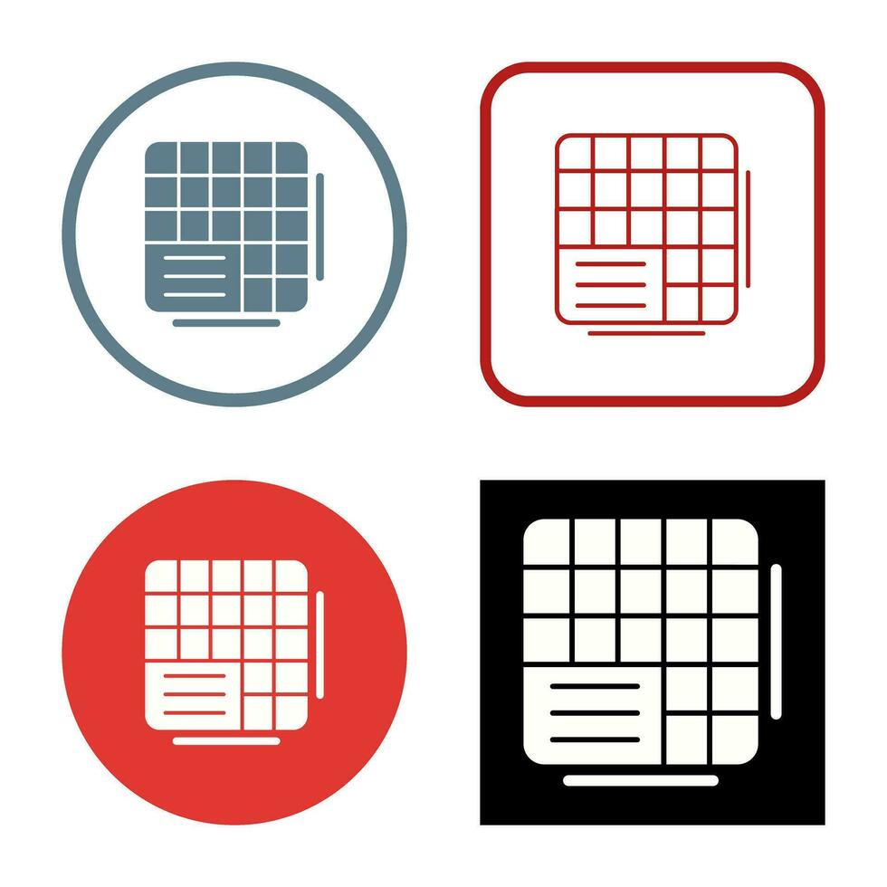 Table Data Vector Icon