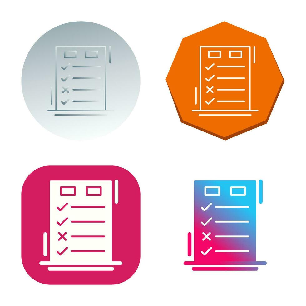 Today to Done CheckList Vector Icon