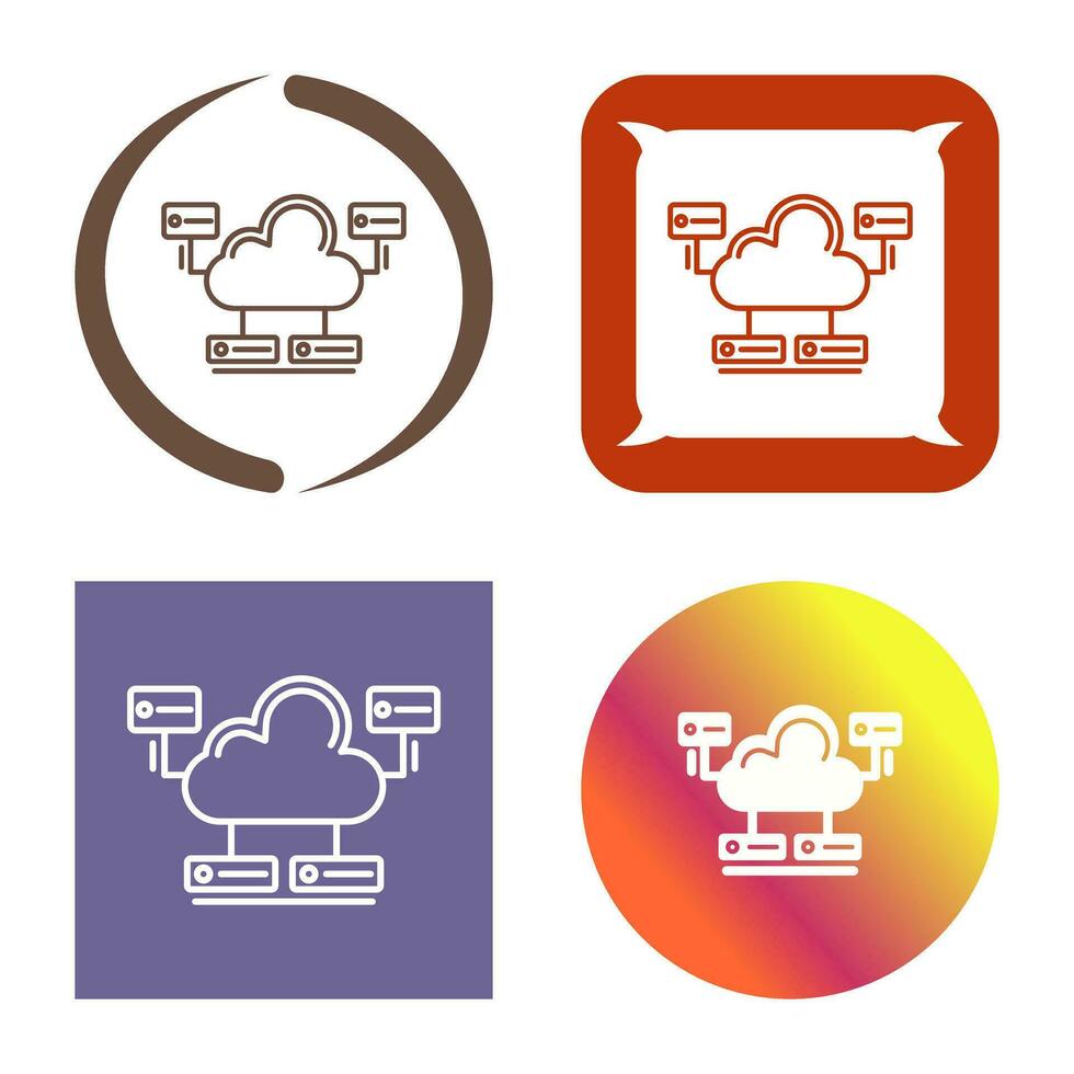 Cloud Database Vector Icon