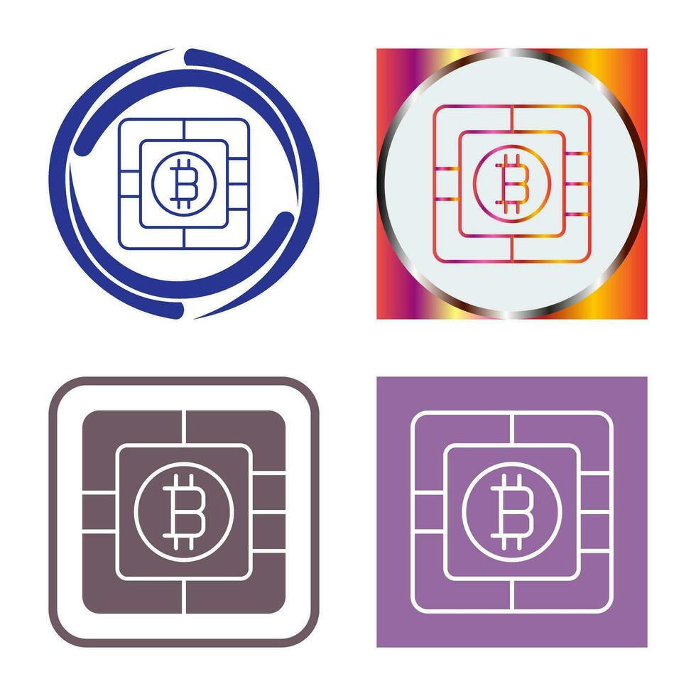 Bitcoin Chip Vector Icon