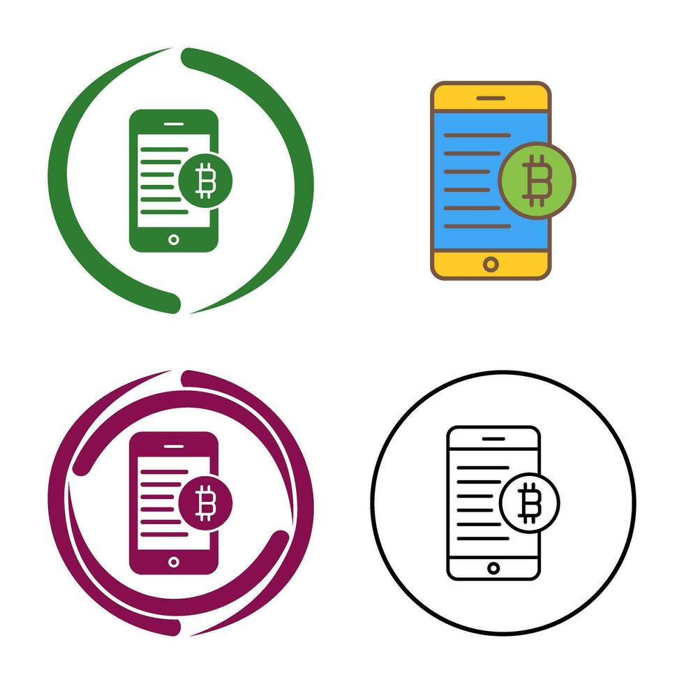 Bitcoin Mobile Vector Icon