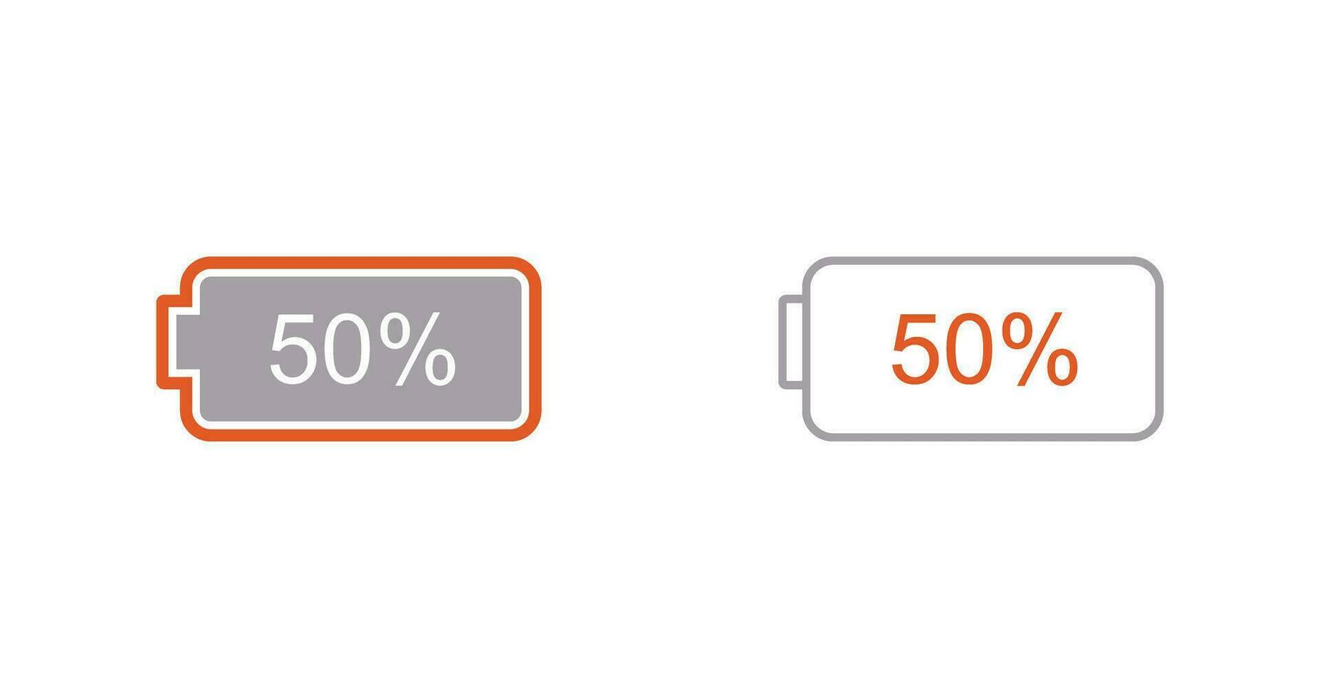 Unique Half Battery Vector Icon