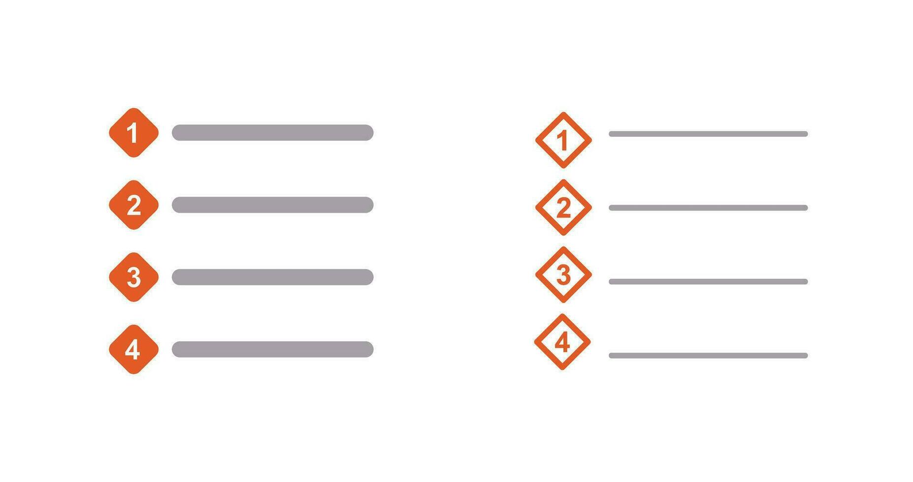 Unique Numbered list Vector Icon