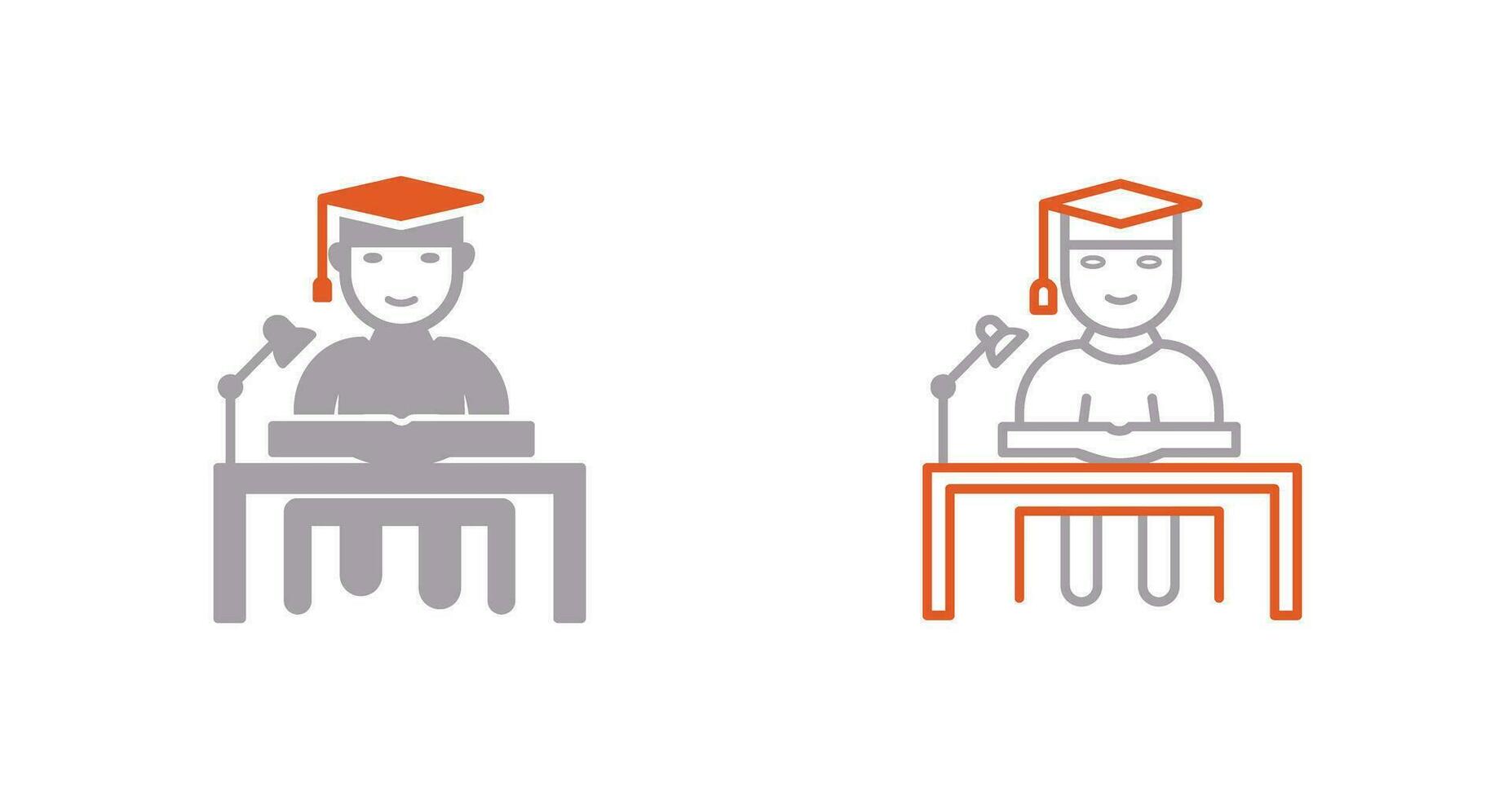 Unique Studying on Desk Vector Icon