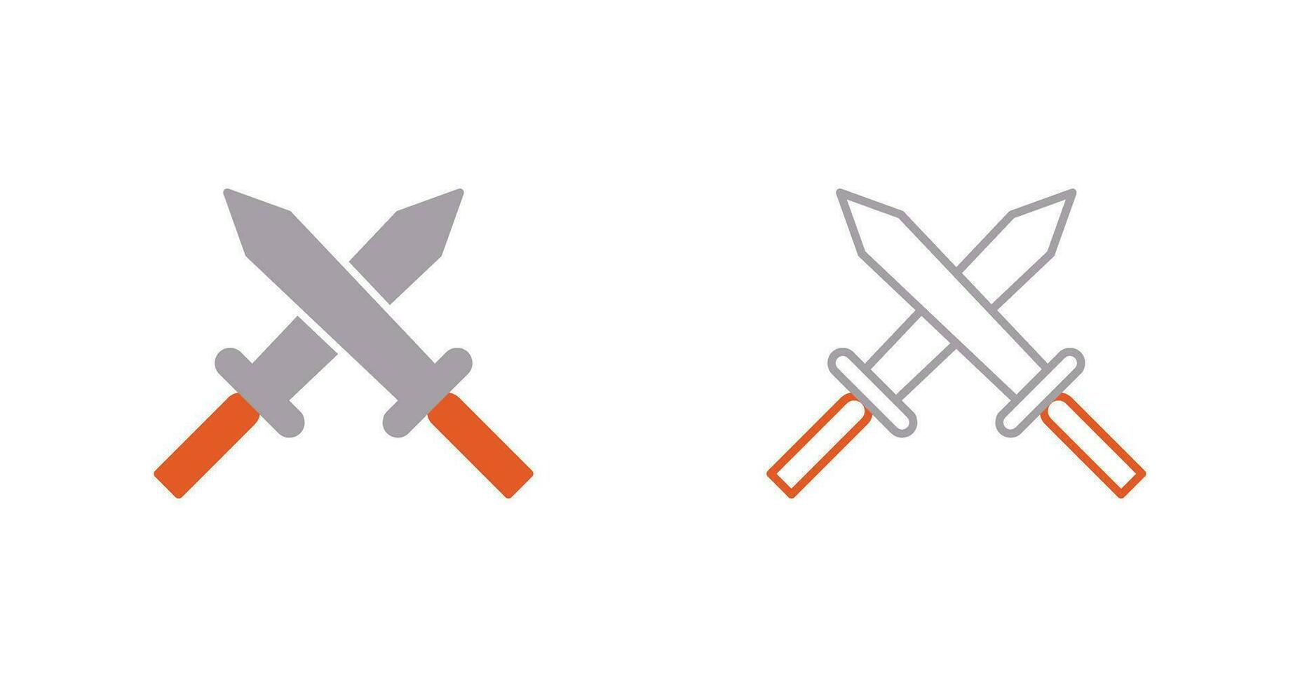 Unique Two Swords Vector Icon