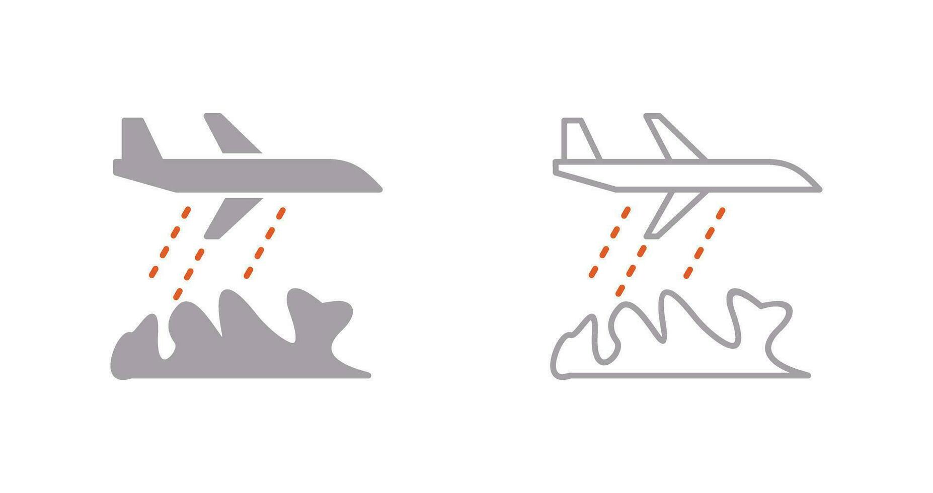 icono de vector de avión de bombero único