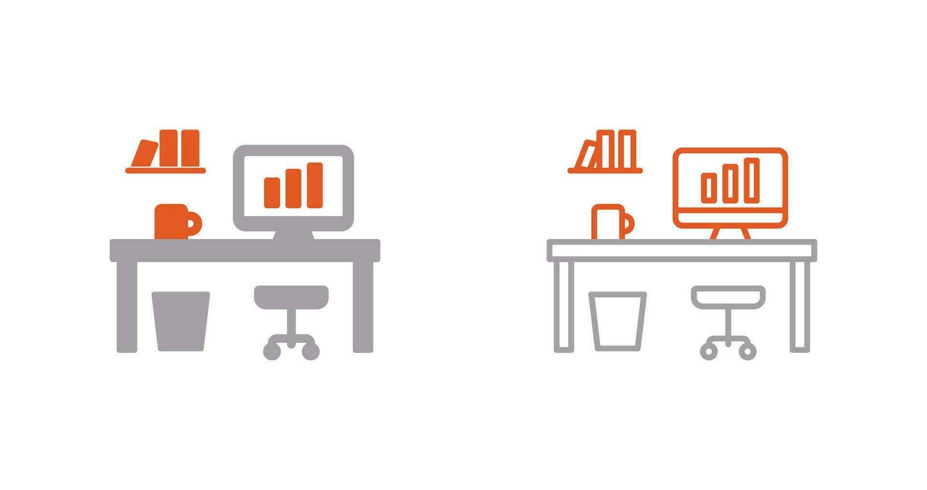 Office Desk Vector Icon