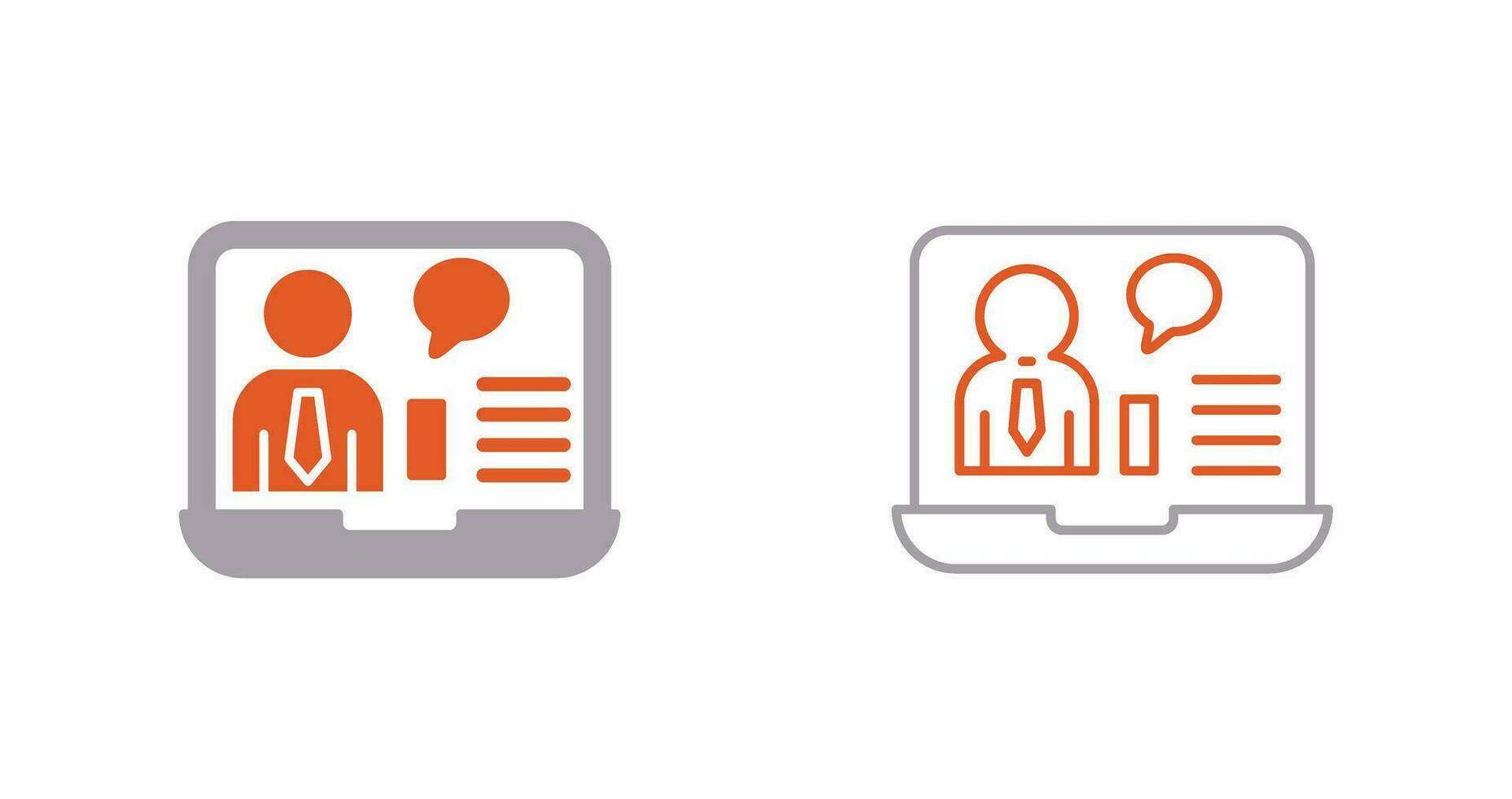 Online Job Interview Vector Icon