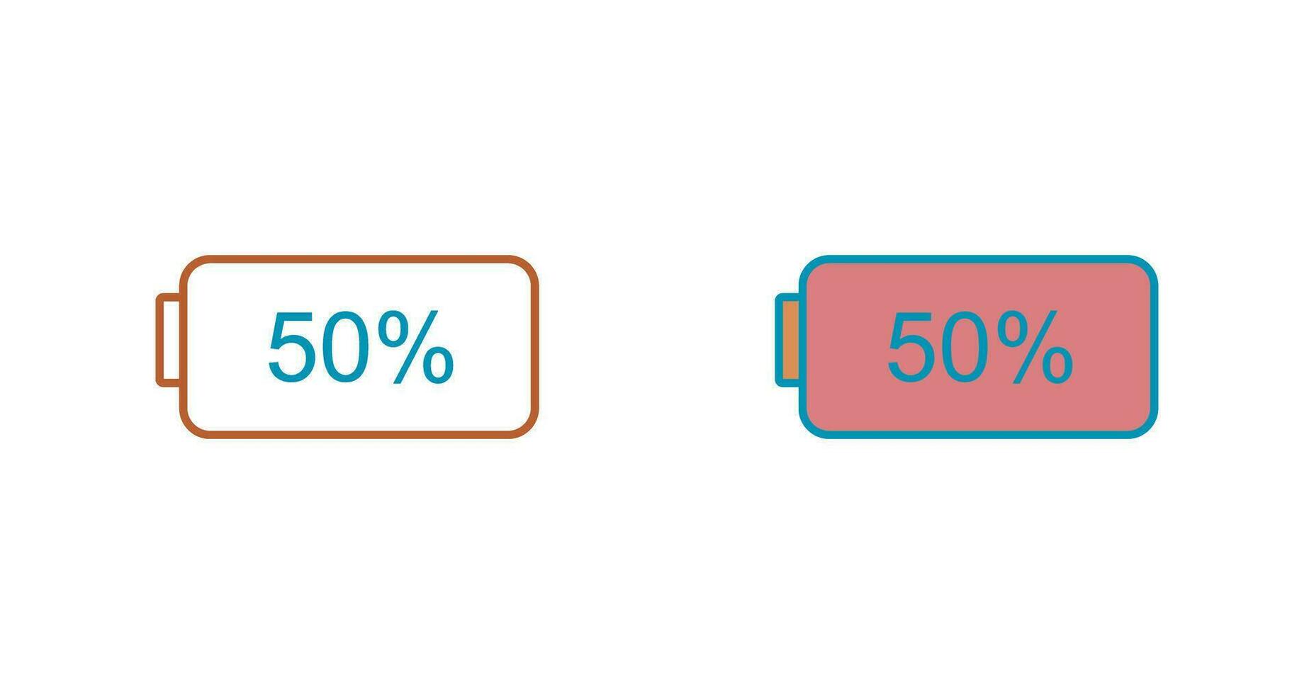 Unique Half Battery Vector Icon