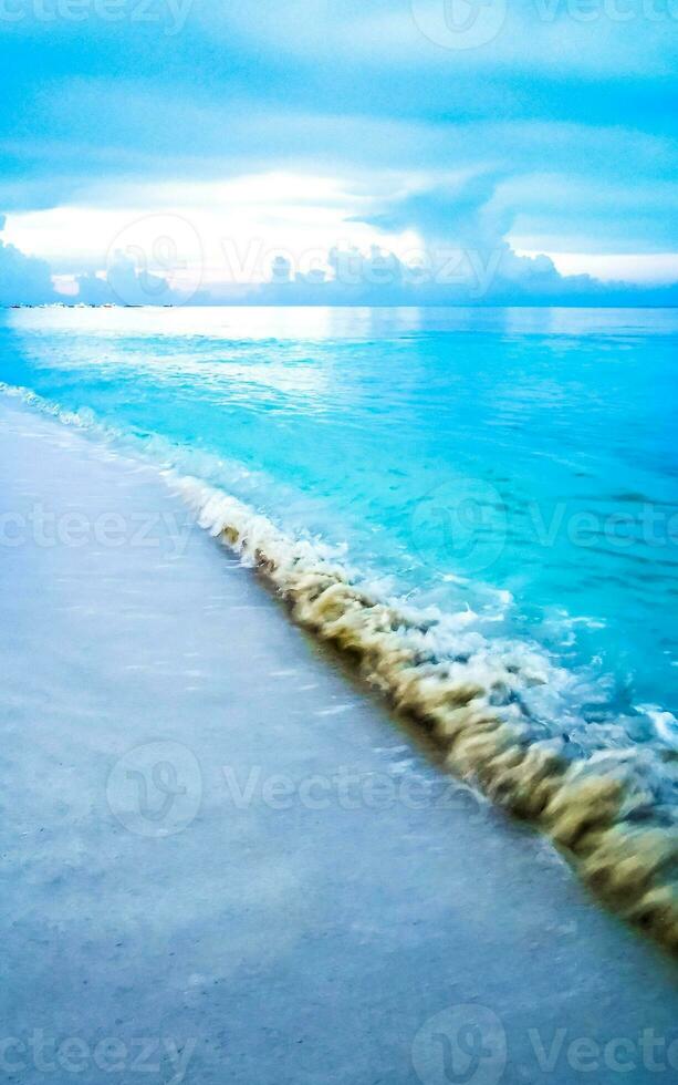Tropical Caribbean beach clear turquoise water Playa del Carmen Mexico. photo