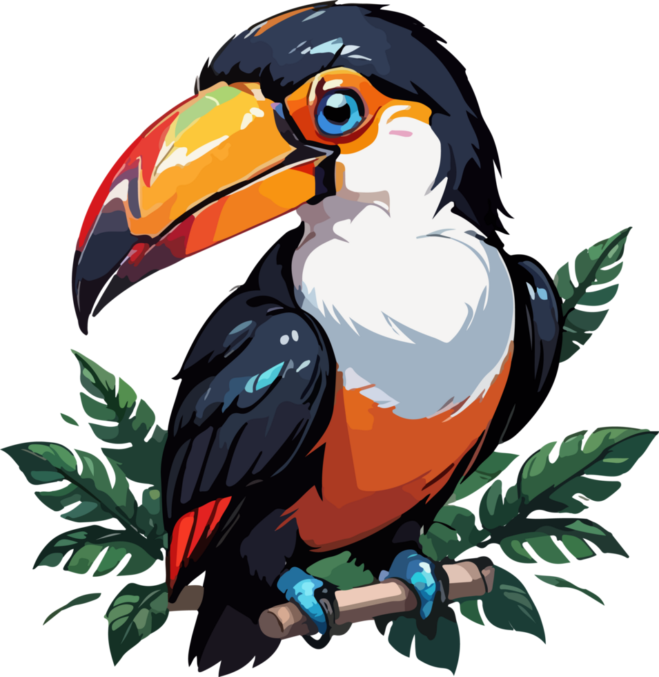 Toucan Head Mascot Sticker Design AI Generative png