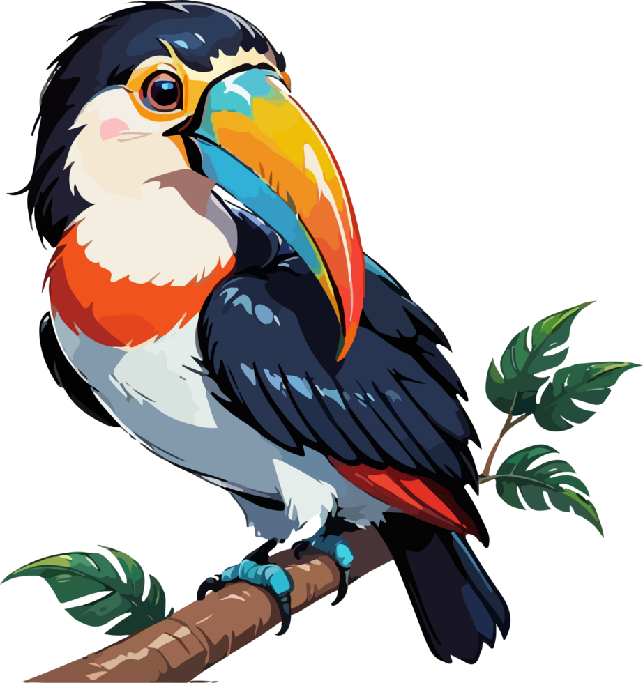 Toucan Head Mascot Cartoon Design AI Generative png
