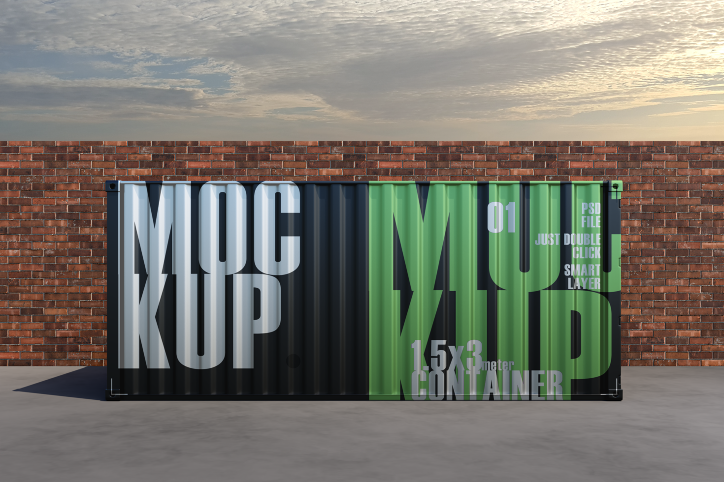Box Container Mockup psd