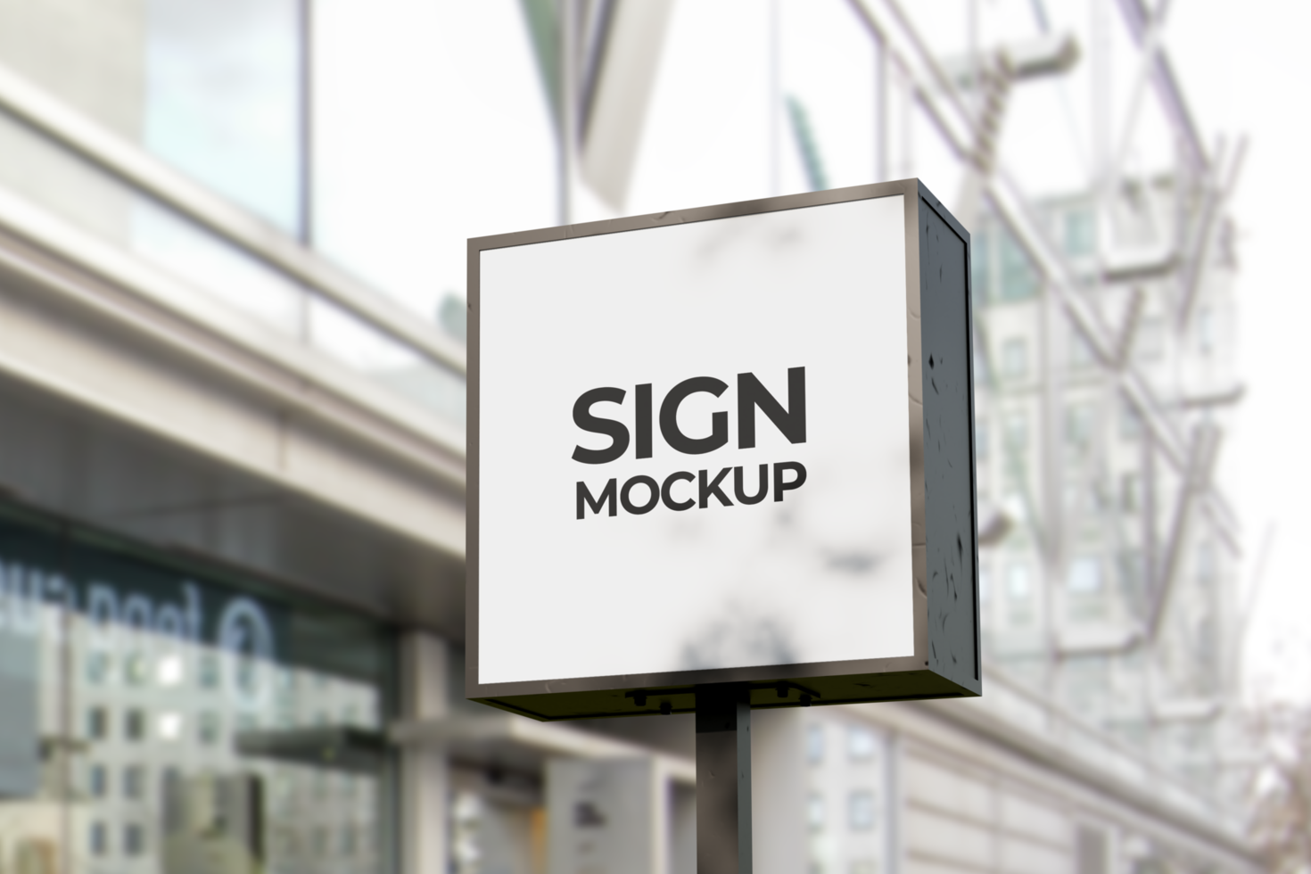 Square Signboard Mockup psd