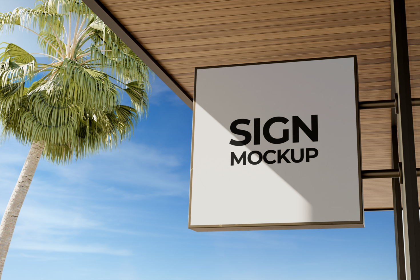 Square Signboard Mockup psd