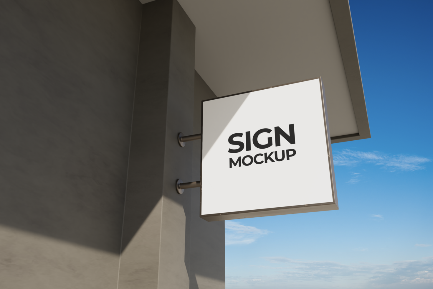 Square Signboard Mockup psd