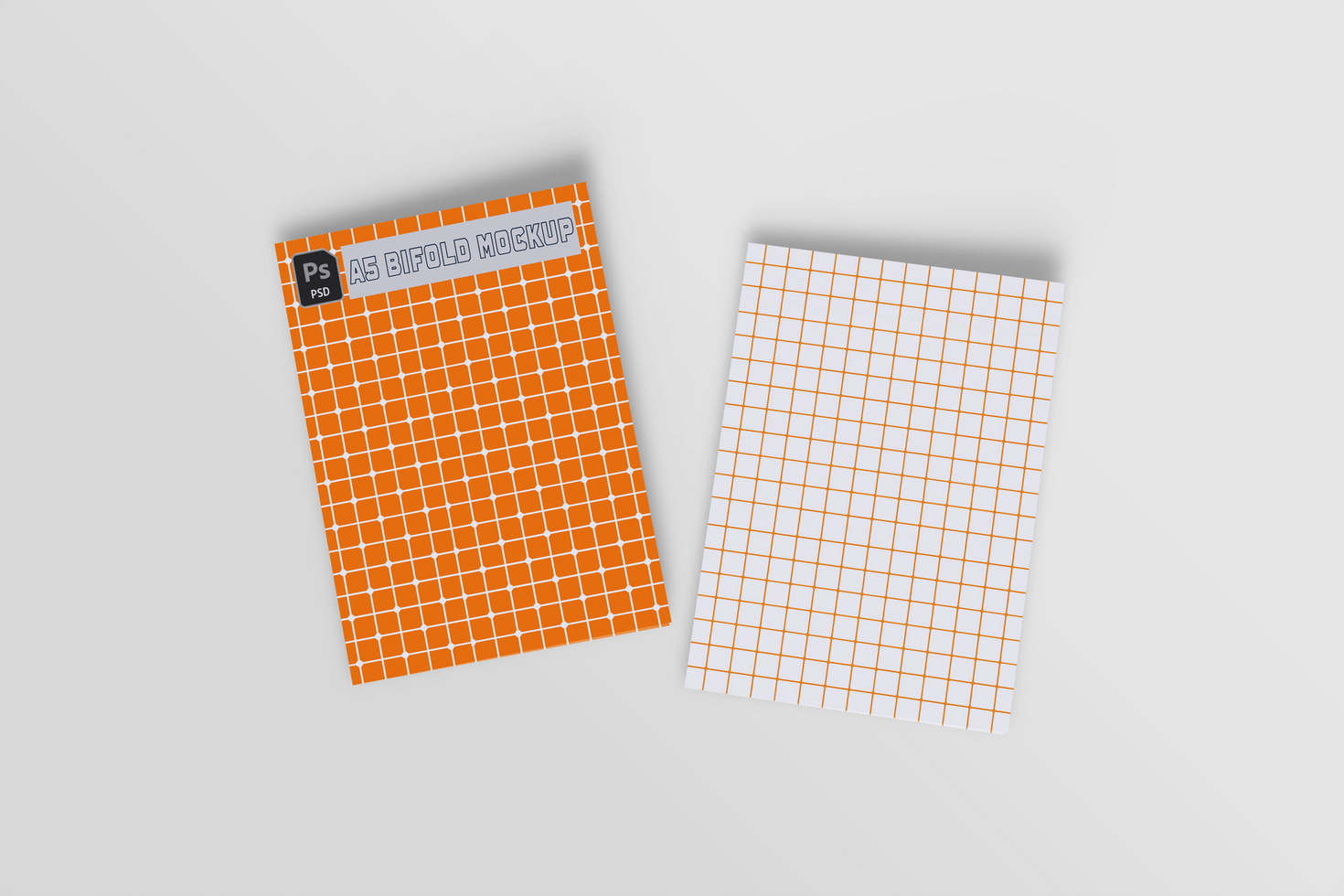 A5 Bifold mockup realistic for presentation design or corporate company using psd