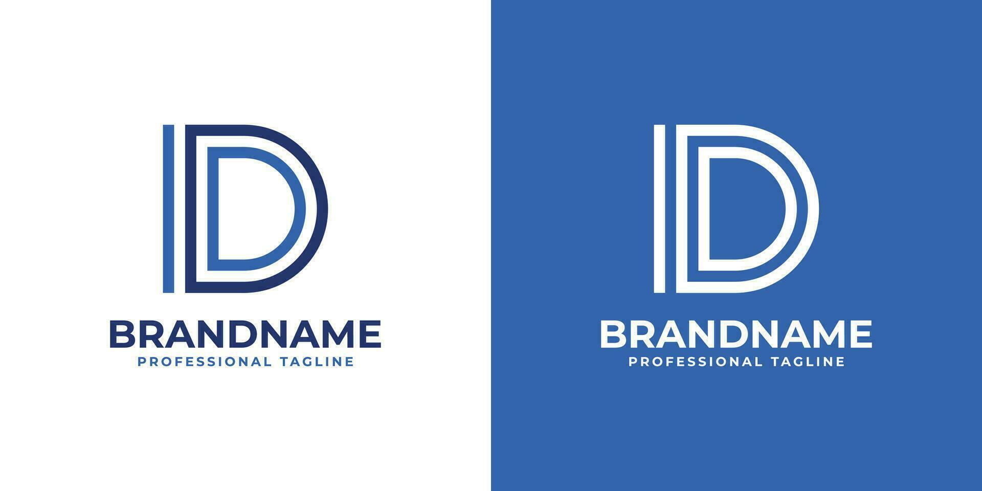 Letter ID Line Monogram Logo, suitable for business with ID or DI initials. vector