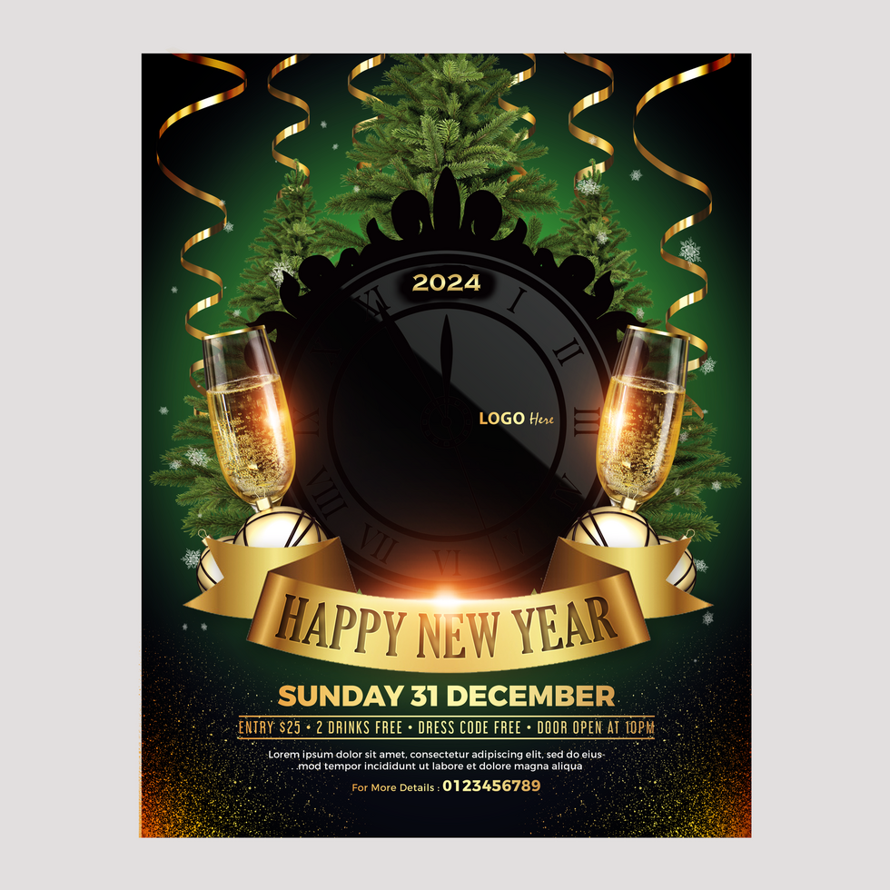new year event flyer psd