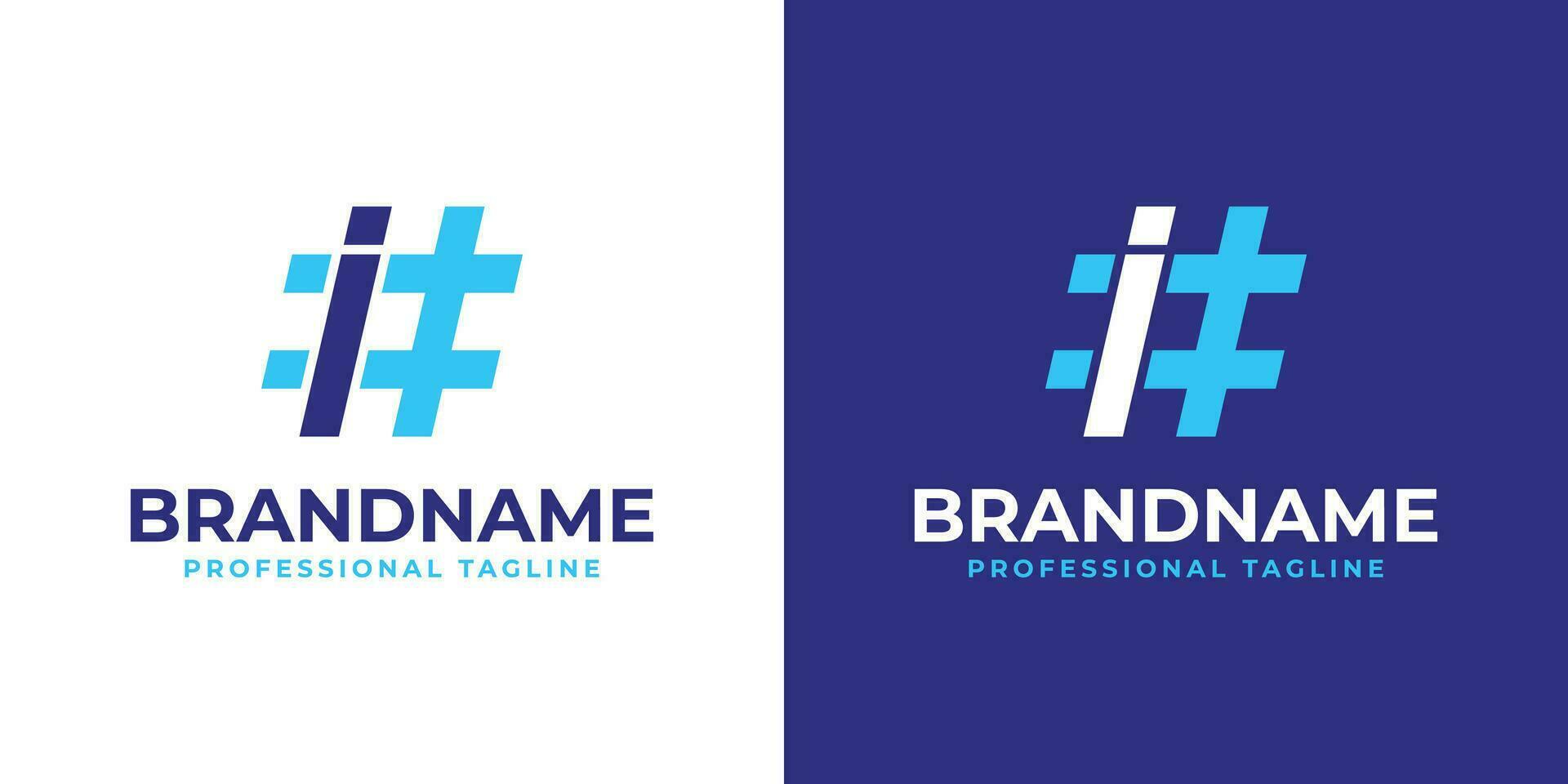 Letter I Hashtag Logo, suitable for any business with I initial. vector