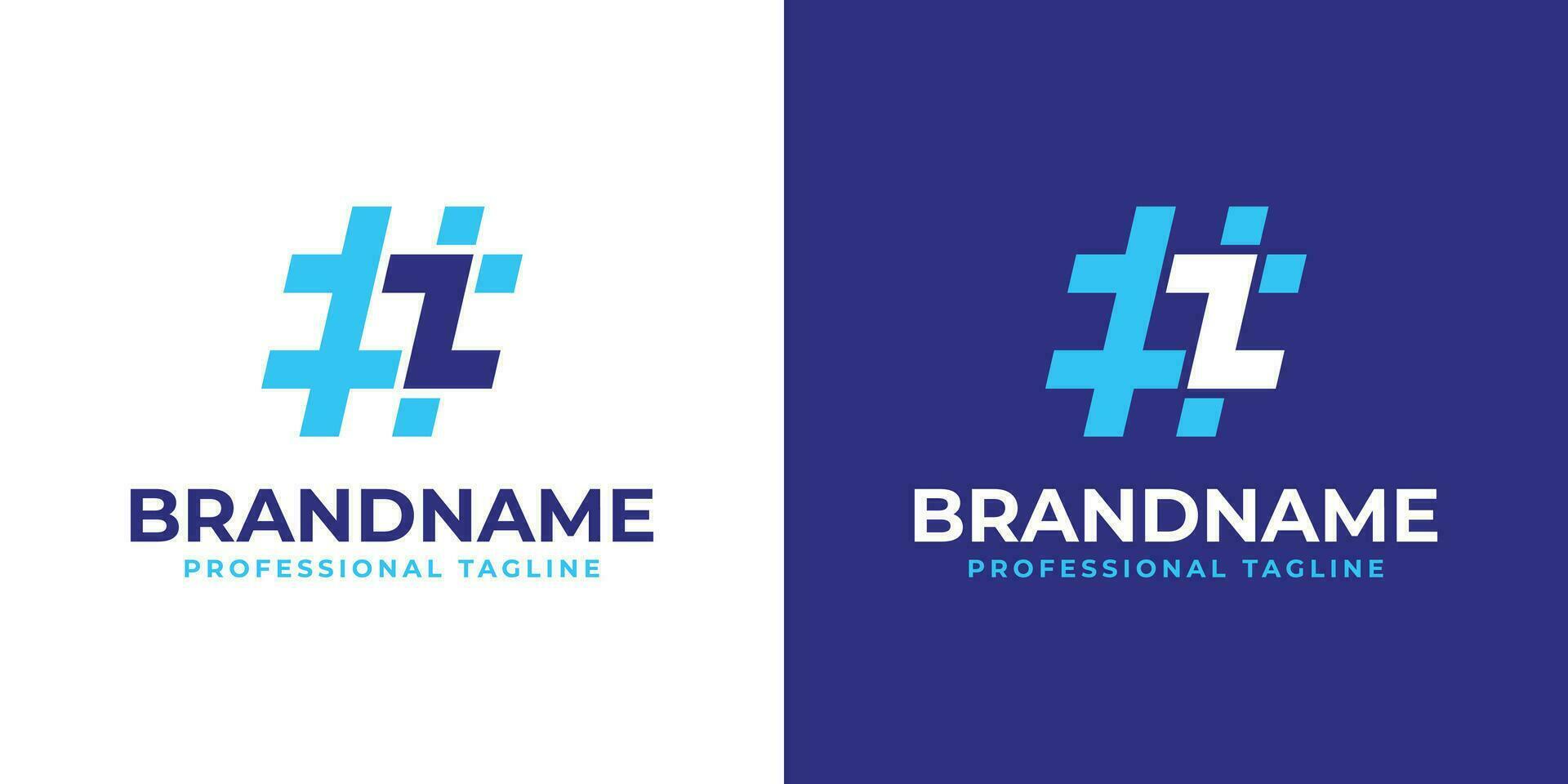 Letter Z Hashtag Logo, suitable for any business with Z initial. vector