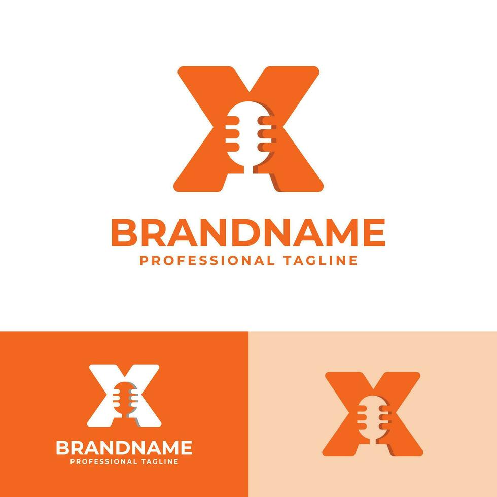 Letter X Microphone Logo, suitable for business related to Microphone with X initial. vector