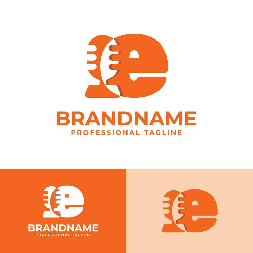 Letter E Microphone Logo, suitable for business related to Microphone with E initial. vector