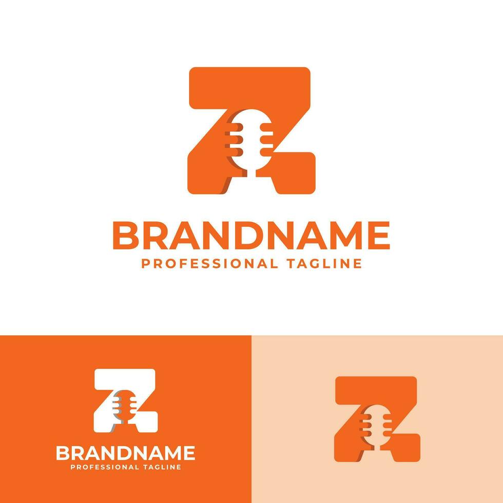Letter Z Microphone Logo, suitable for business related to Microphone with Z initial. vector