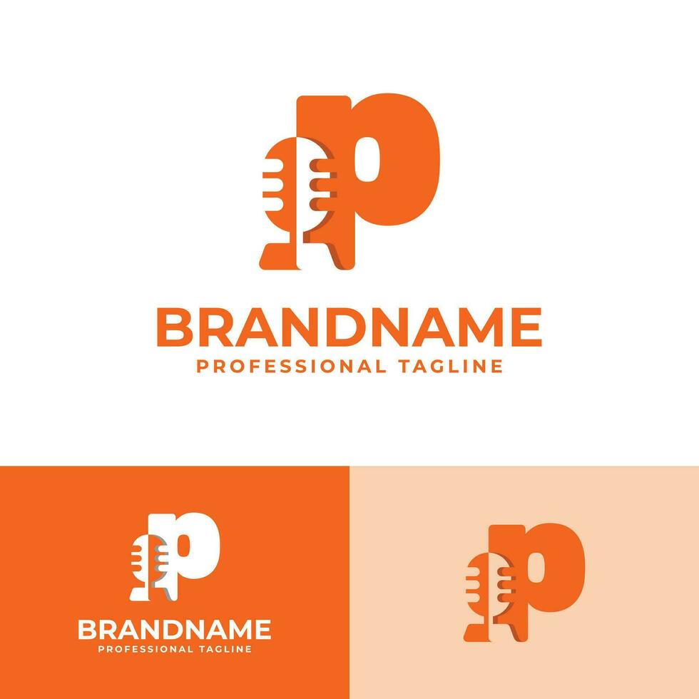 Letter P Microphone Logo, suitable for business related to Microphone with P initial. vector