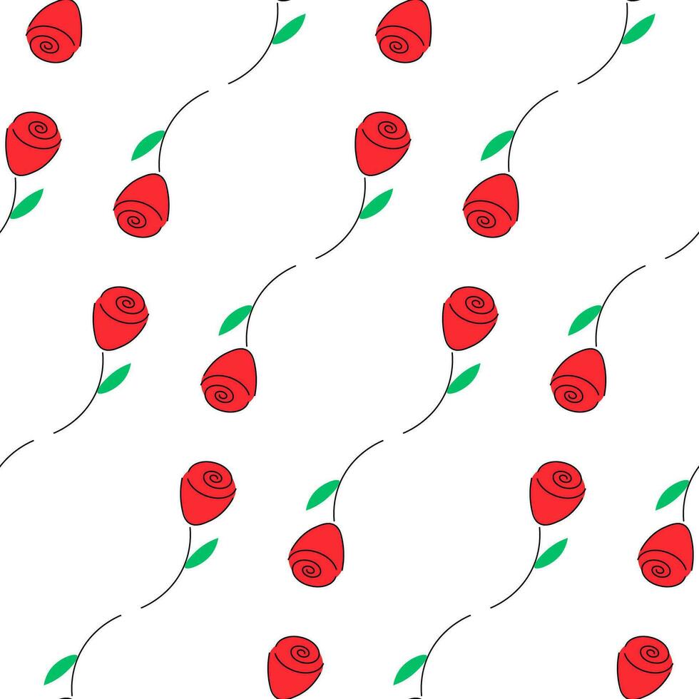 sin costura patrón, flores rosas vector ilustración en blanco sencillo