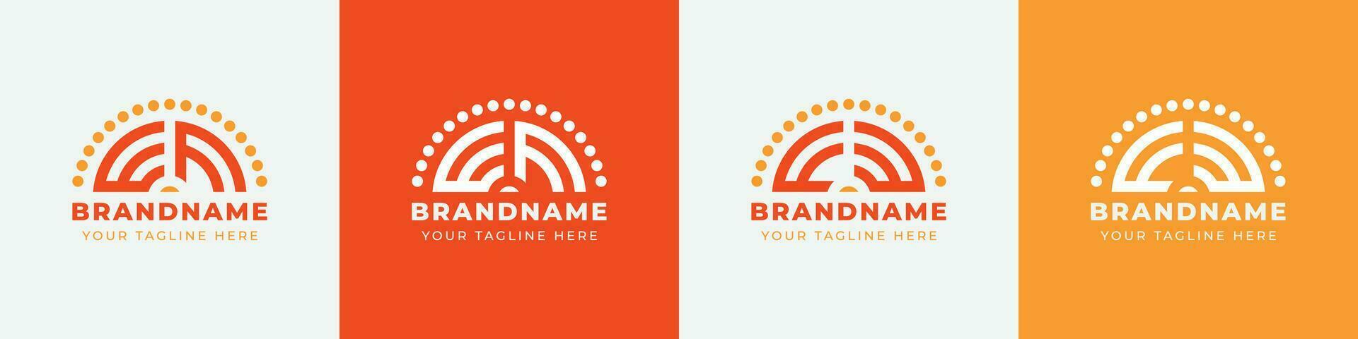 Letter FW and WF or FE and EF Sunrise  Logo Set, suitable for any business with FW, WF, FE, EF initials. vector