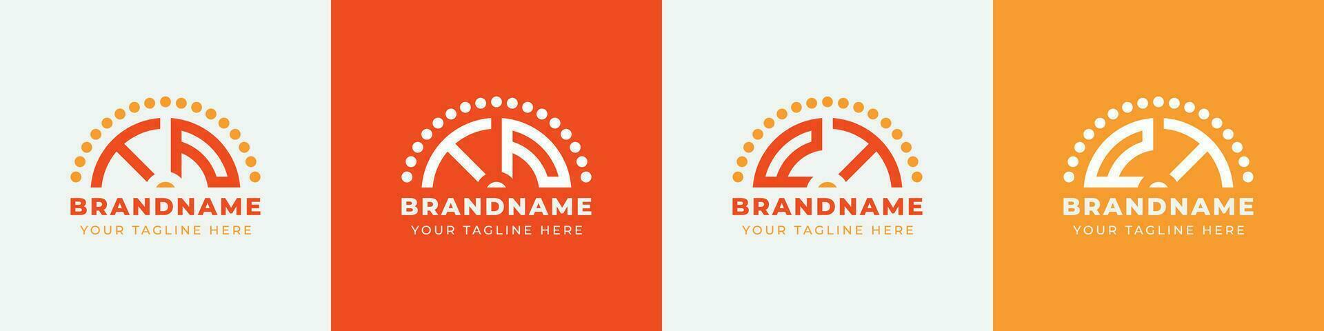 Letter PT and TP Sunrise  Logo Set, suitable for any business with PT or TP initials. vector