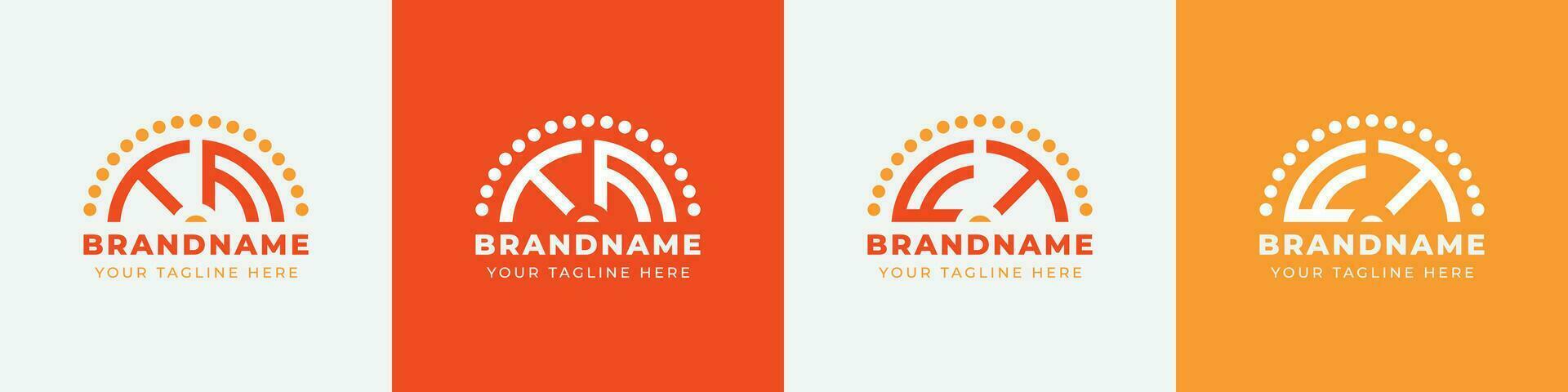 Letter FT and TF Sunrise  Logo Set, suitable for any business with FT or TF initials. vector