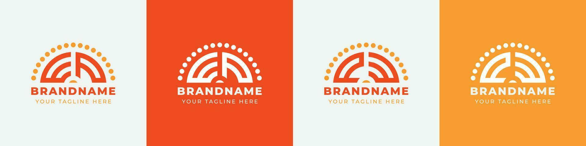 Letter PW and WP or PE and EP Sunrise  Logo Set, suitable for any business with PW, WP, PE, EP initials. vector
