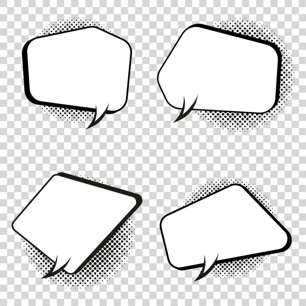 Four comic pops art style and Quiz brainy game word. Vector illustration design. Retro comic speech bubble design