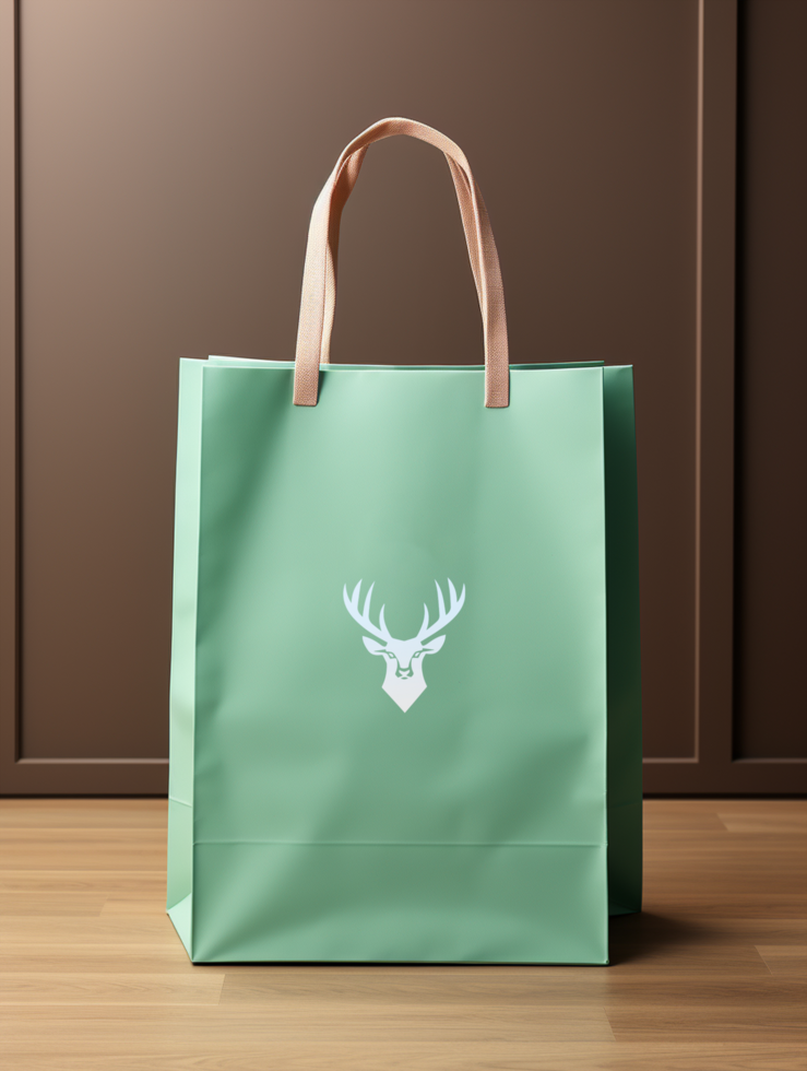 Editable Shopping paper bag mockup PSD template ai generated