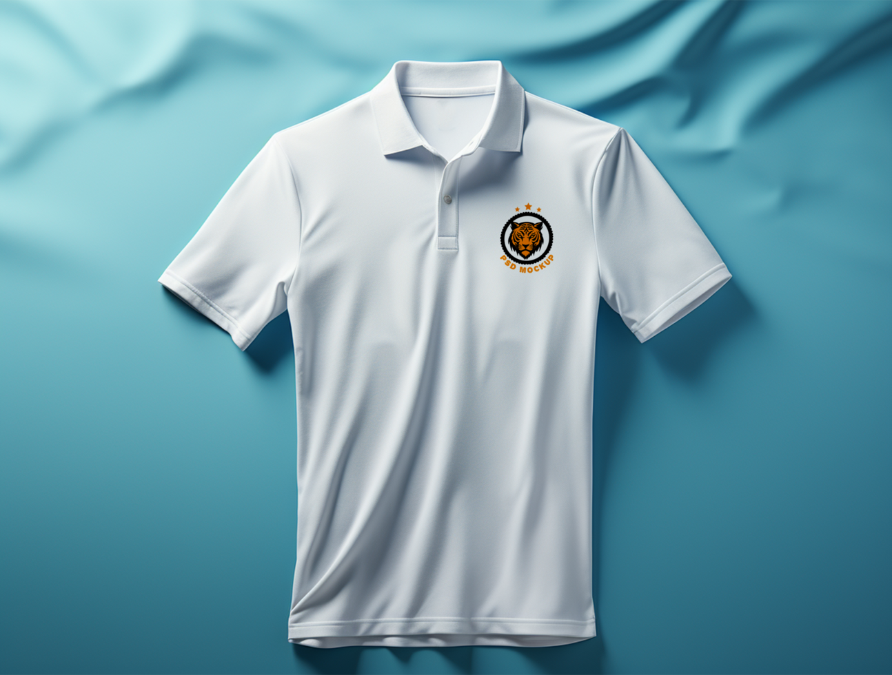 Professional white polo tshirt ai generated psd