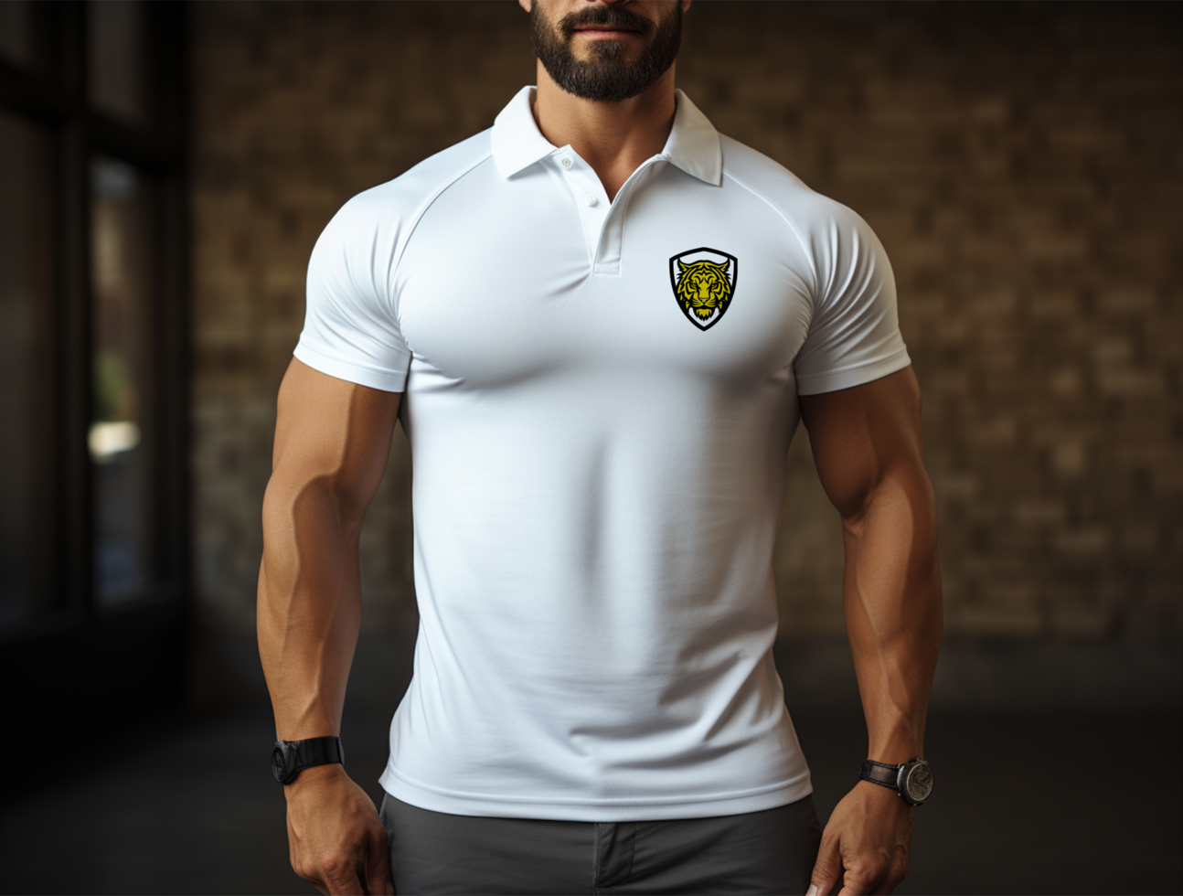 Editable polo t-shirt mockup PSD template ai generated