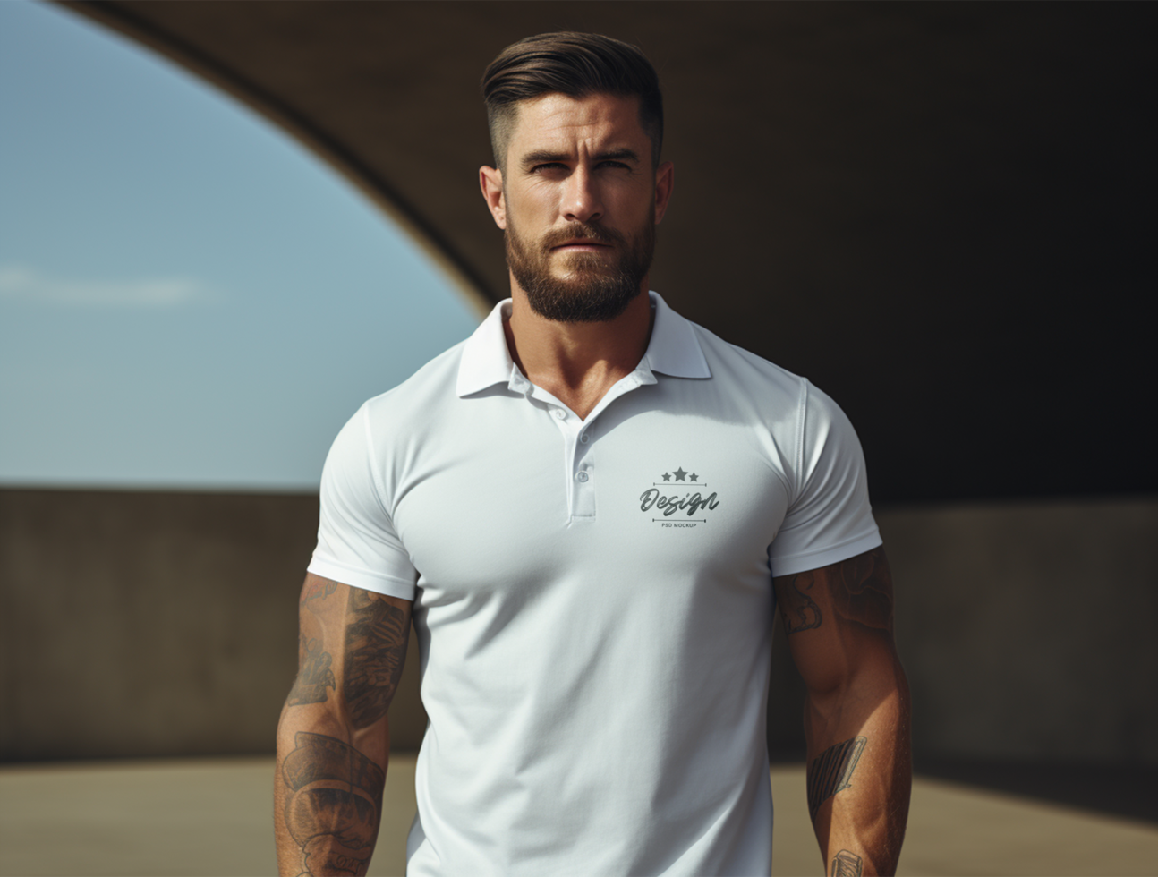 Editable polo t-shirt mockup PSD template ai generated
